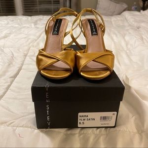 Steve Madden Yellow Satin Heels